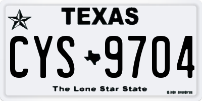 TX license plate CYS9704