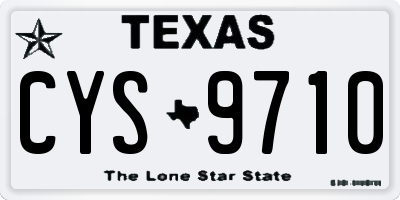 TX license plate CYS9710