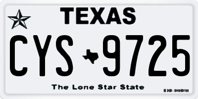 TX license plate CYS9725