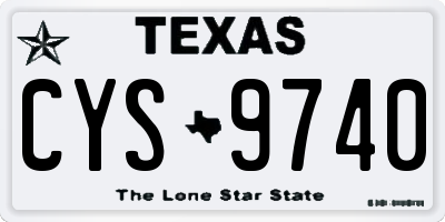 TX license plate CYS9740