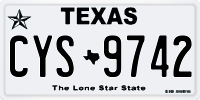 TX license plate CYS9742