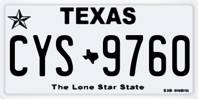 TX license plate CYS9760