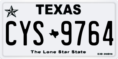TX license plate CYS9764