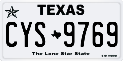 TX license plate CYS9769