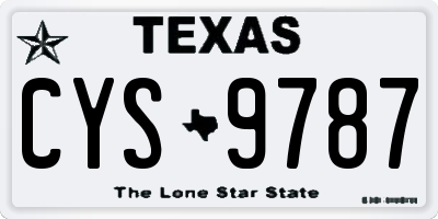 TX license plate CYS9787