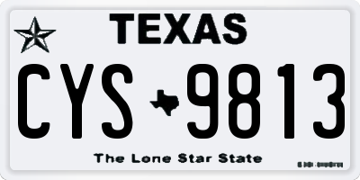 TX license plate CYS9813