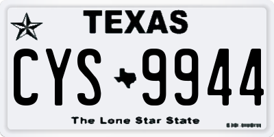TX license plate CYS9944