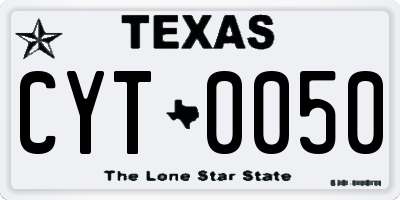 TX license plate CYT0050