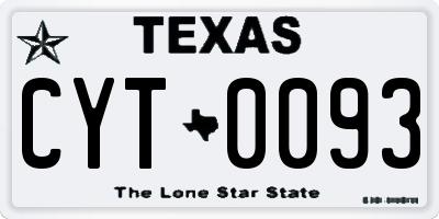 TX license plate CYT0093