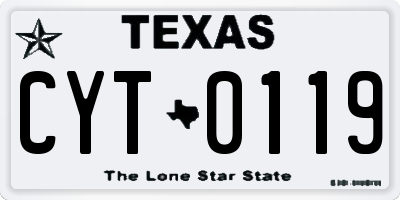 TX license plate CYT0119