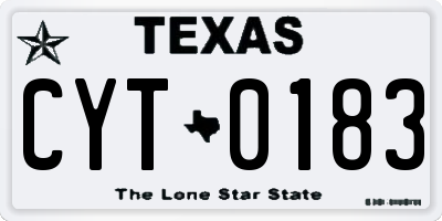 TX license plate CYT0183