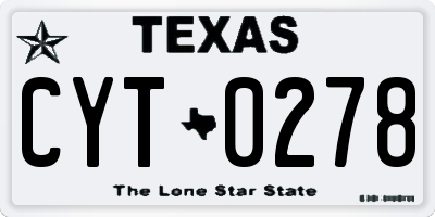 TX license plate CYT0278