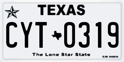 TX license plate CYT0319
