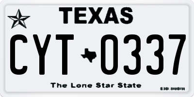 TX license plate CYT0337