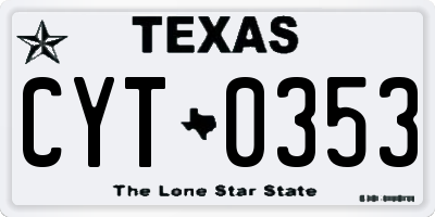 TX license plate CYT0353