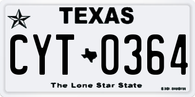 TX license plate CYT0364