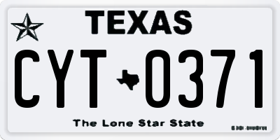 TX license plate CYT0371
