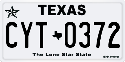 TX license plate CYT0372