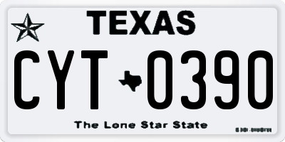 TX license plate CYT0390