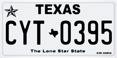 TX license plate CYT0395