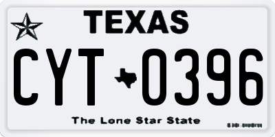 TX license plate CYT0396