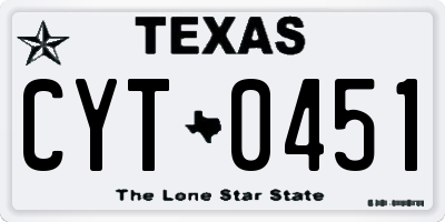 TX license plate CYT0451
