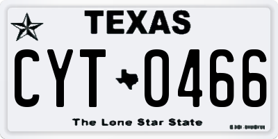 TX license plate CYT0466