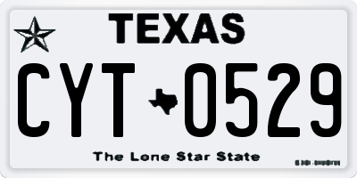 TX license plate CYT0529