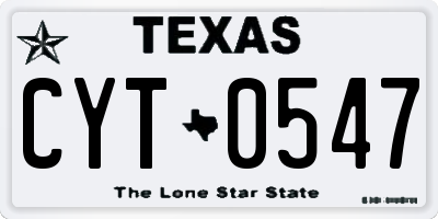 TX license plate CYT0547