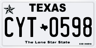 TX license plate CYT0598