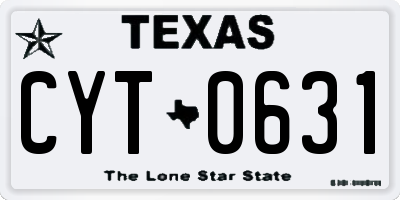 TX license plate CYT0631