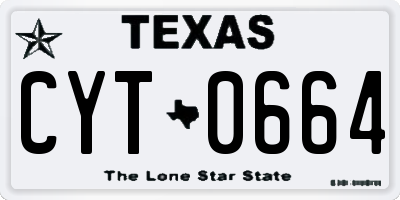 TX license plate CYT0664