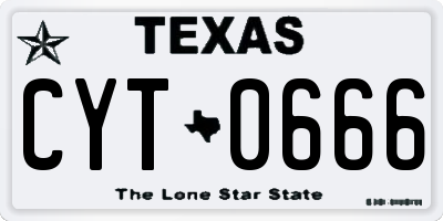 TX license plate CYT0666