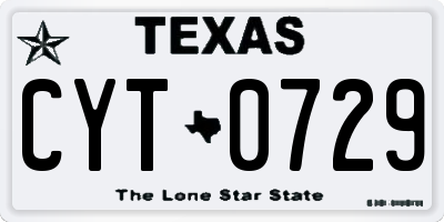 TX license plate CYT0729