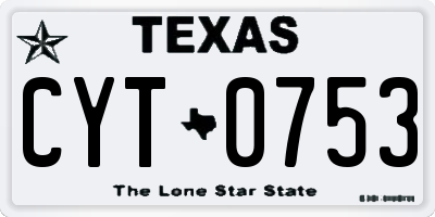 TX license plate CYT0753