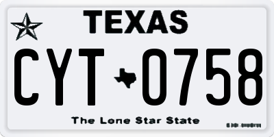 TX license plate CYT0758