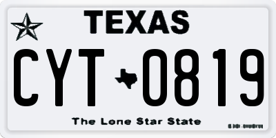 TX license plate CYT0819