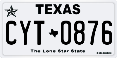 TX license plate CYT0876