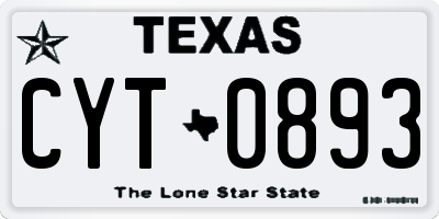 TX license plate CYT0893