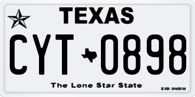 TX license plate CYT0898
