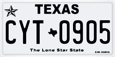 TX license plate CYT0905