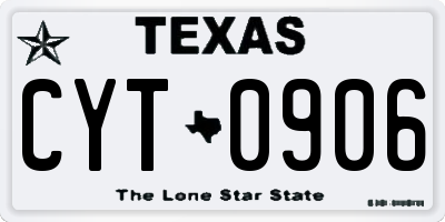 TX license plate CYT0906