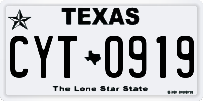 TX license plate CYT0919