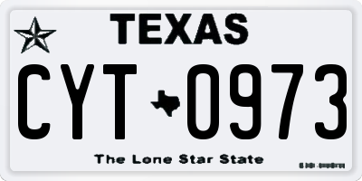 TX license plate CYT0973
