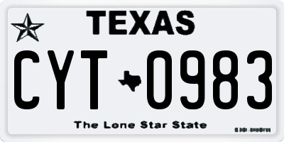 TX license plate CYT0983