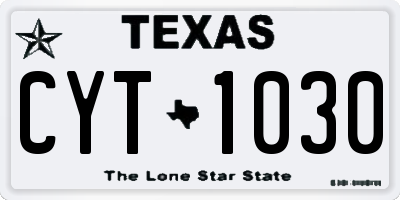 TX license plate CYT1030