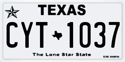 TX license plate CYT1037