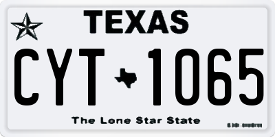 TX license plate CYT1065