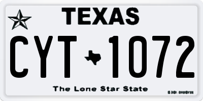 TX license plate CYT1072