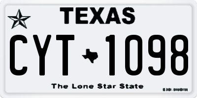 TX license plate CYT1098